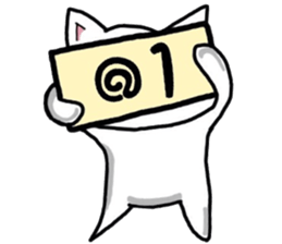 White cat for smartphone game group chat sticker #6230574