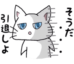 White cat for smartphone game group chat sticker #6230599