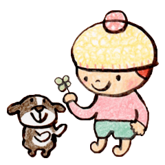 Child wearing a round hat