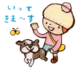 Child wearing a round hat sticker #6232649