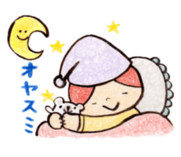 Child wearing a round hat sticker #6232652