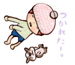 Child wearing a round hat sticker #6232653