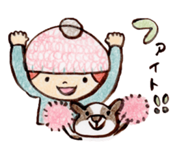 Child wearing a round hat sticker #6232659