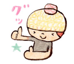 Child wearing a round hat sticker #6232663