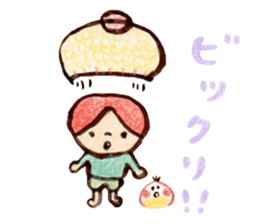 Child wearing a round hat sticker #6232667