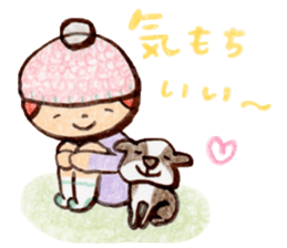 Child wearing a round hat sticker #6232669