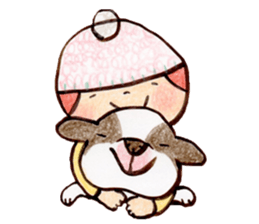 Child wearing a round hat sticker #6232678