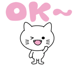 White cat & White rabbit sticker #6233651