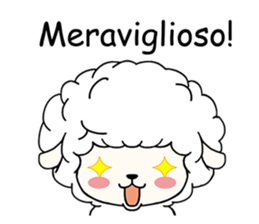 PUFFY-FLUFFY SHEEP with Italian words sticker #6234813
