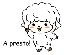 PUFFY-FLUFFY SHEEP with Italian words sticker #6234814