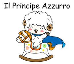 PUFFY-FLUFFY SHEEP with Italian words sticker #6234820