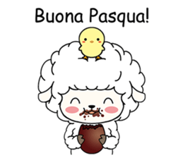 PUFFY-FLUFFY SHEEP with Italian words sticker #6234826