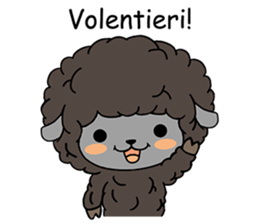 PUFFY-FLUFFY SHEEP with Italian words sticker #6234828