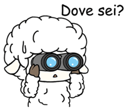 PUFFY-FLUFFY SHEEP with Italian words sticker #6234829