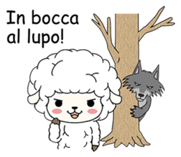 PUFFY-FLUFFY SHEEP with Italian words sticker #6234832