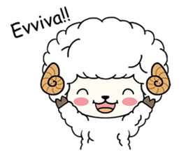 PUFFY-FLUFFY SHEEP with Italian words sticker #6234835
