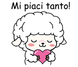 PUFFY-FLUFFY SHEEP with Italian words sticker #6234836