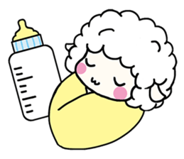 PUFFY-FLUFFY SHEEP with Italian words sticker #6234837
