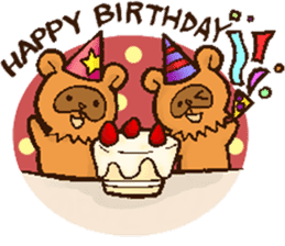 Birthday,Congratulations! Raccoon dogs sticker #6234848