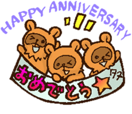 Birthday,Congratulations! Raccoon dogs sticker #6234853