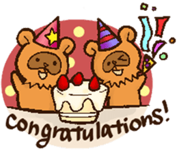 Birthday,Congratulations! Raccoon dogs sticker #6234858