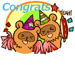 Birthday,Congratulations! Raccoon dogs sticker #6234860