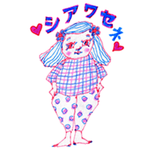 Chubby mono gril sticker #6235930