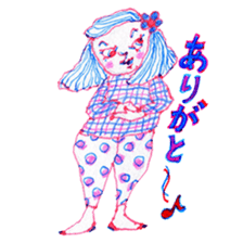 Chubby mono gril sticker #6235932