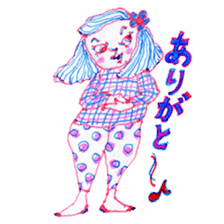 Chubby mono gril sticker #6235932