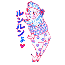 Chubby mono gril sticker #6235934