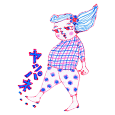 Chubby mono gril sticker #6235940