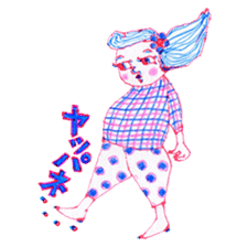 Chubby mono gril sticker #6235940