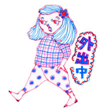 Chubby mono gril sticker #6235942