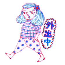 Chubby mono gril sticker #6235942