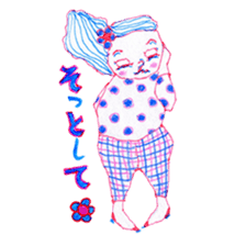 Chubby mono gril sticker #6235943