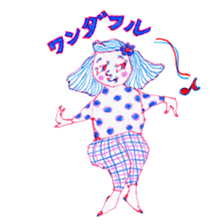 Chubby mono gril sticker #6235947