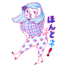 Chubby mono gril sticker #6235952