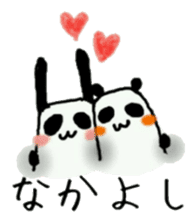Daily life's Sticker of a rabbit panda 3 sticker #6237087