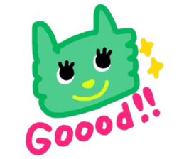 cute colorful cat sticker #6238540