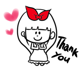 girl of red ribbon simple version sticker #6238730