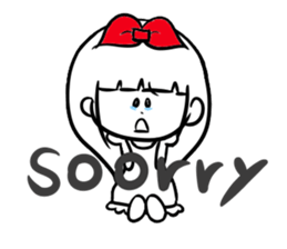 girl of red ribbon simple version sticker #6238731