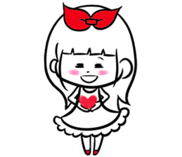 girl of red ribbon simple version sticker #6238734