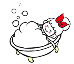 girl of red ribbon simple version sticker #6238737