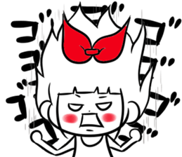 girl of red ribbon simple version sticker #6238739