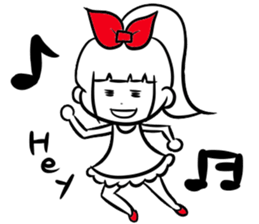 girl of red ribbon simple version sticker #6238743