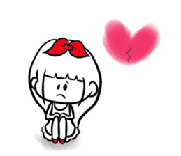 girl of red ribbon simple version sticker #6238751