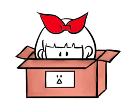 girl of red ribbon simple version sticker #6238753