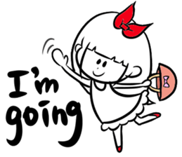 girl of red ribbon simple version sticker #6238754