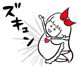 girl of red ribbon simple version sticker #6238756