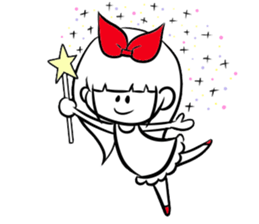 girl of red ribbon simple version sticker #6238759